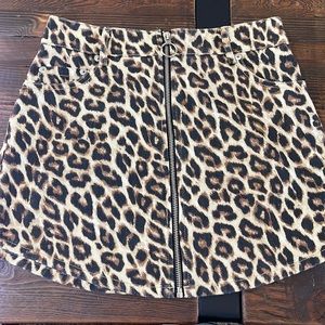 Forever 21 denim leopard print skirt